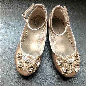 Pewter/rose colored ballet flats